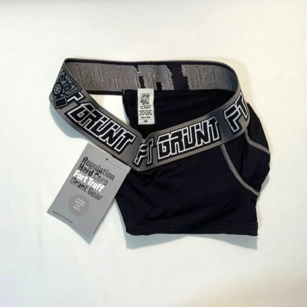 FORT TROFF "Grunt" Corp Size "M" Mesh Boxer Jock - Black/Gray/White (57-11-02G)